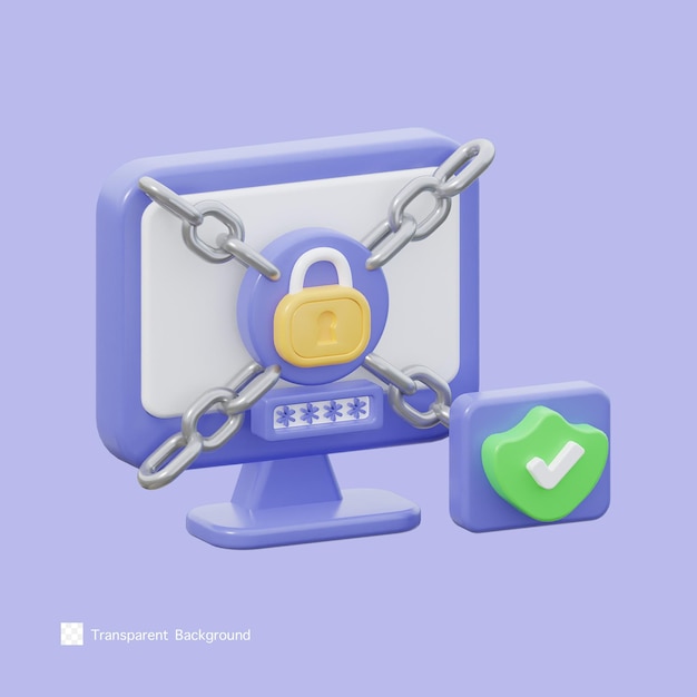 Icona di sicurezza informatica 3d rendering illustrazione