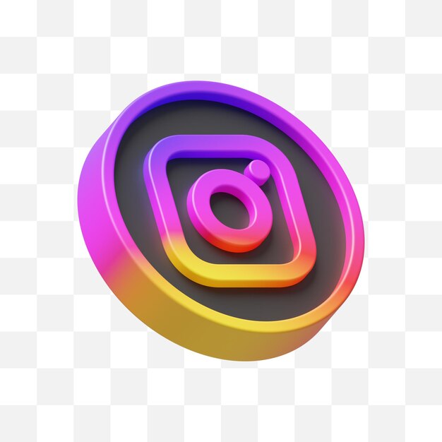 Icona di social media di Instagram 3D