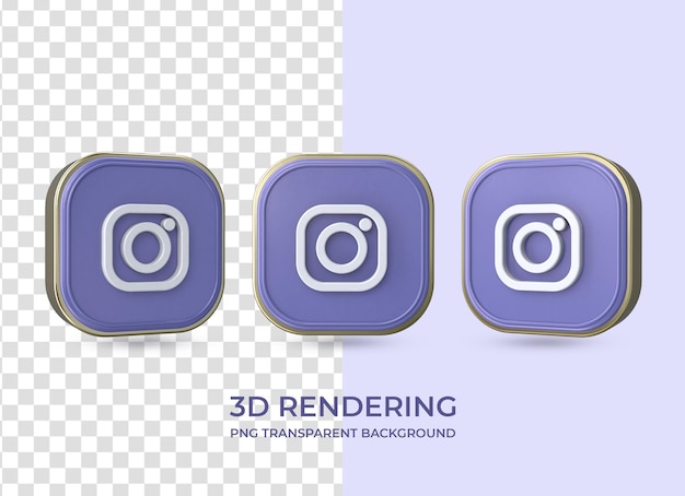 Icona di social media rendering 3d sfondo trasparente isolato