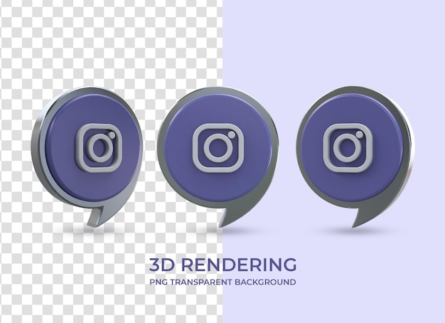 Icona di social media rendering 3d sfondo trasparente isolato