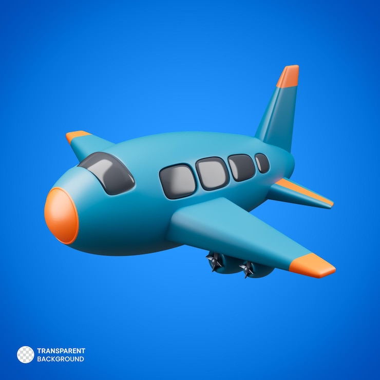 PSD icona di viaggio aereo isolato 3d rendering illustrazione