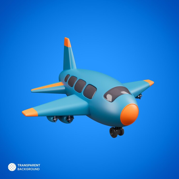 PSD icona di viaggio aereo isolato 3d rendering illustrazione