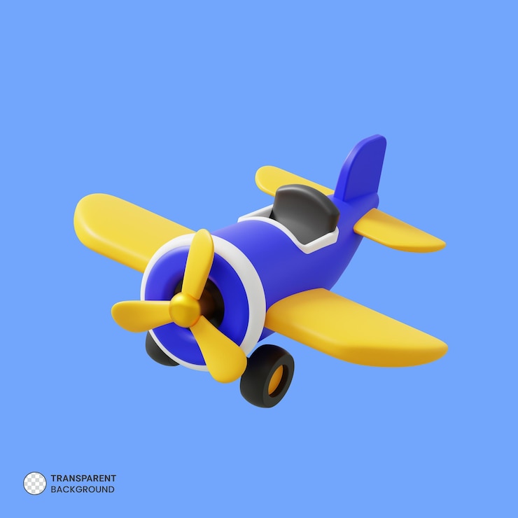 PSD icona di viaggio avventura in aereo isolato 3d render illustration