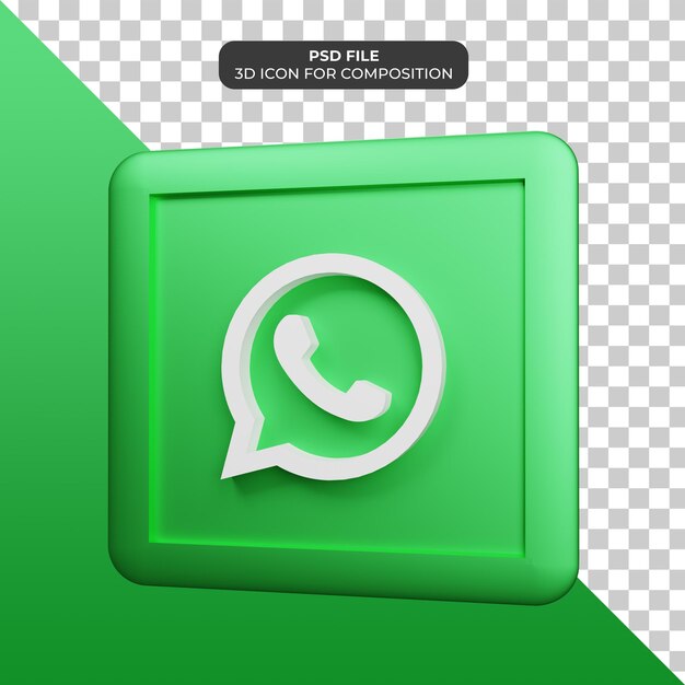 Icona di WhatsApp illustrazione 3D