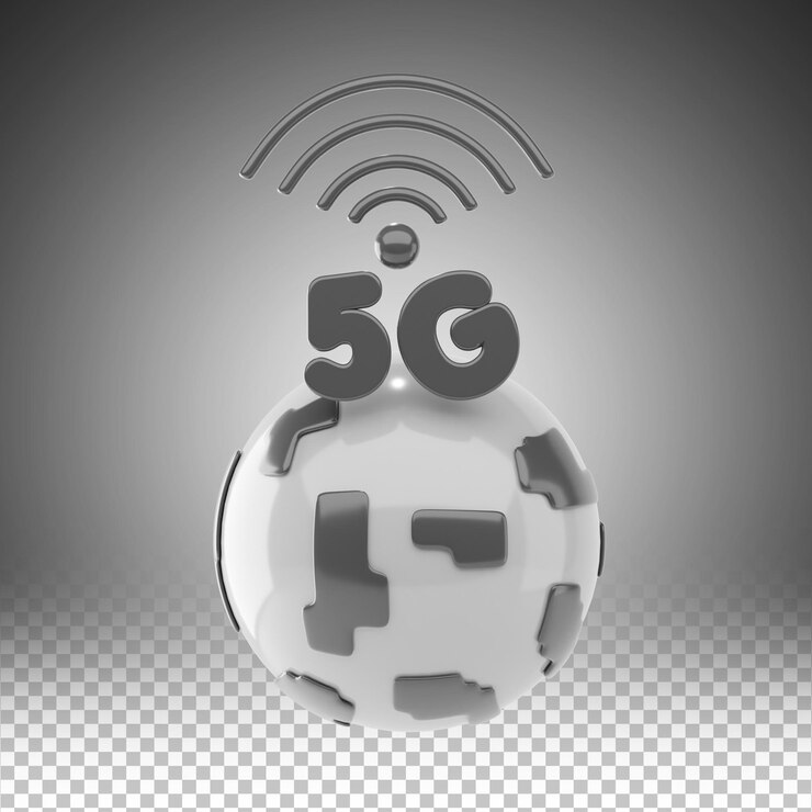PSD icona e illustrazione 3d del mondo 5g
