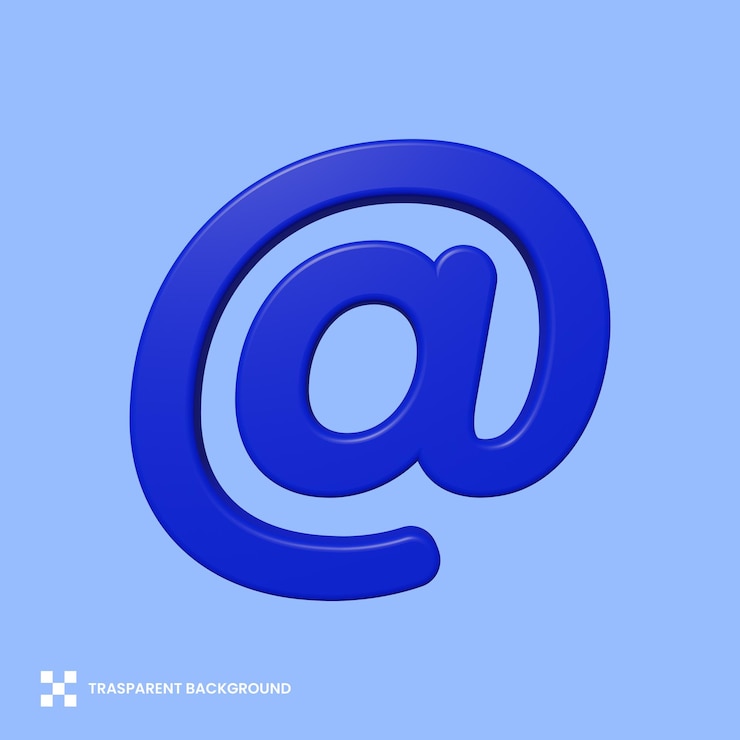 PSD icona e-mail 3d con sfondo trasparente