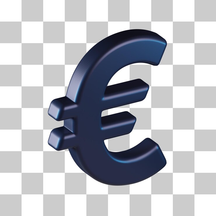 PSD icona euro valuta 3d