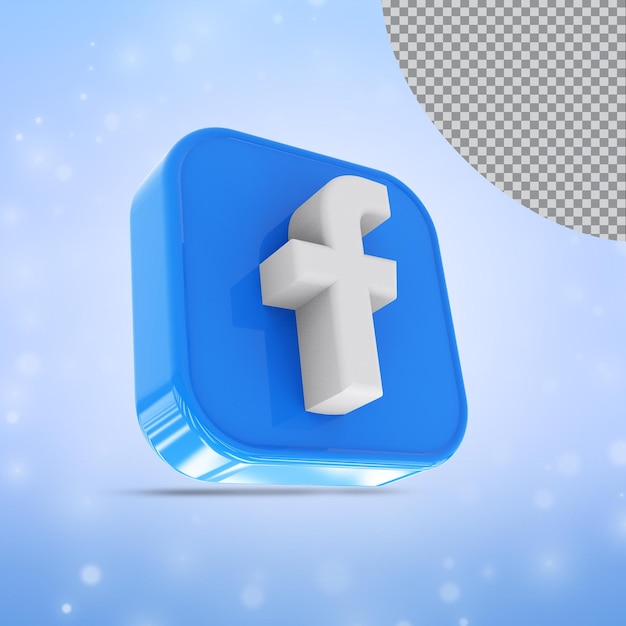 icona facebook 3d social media icone logo collezione in stile moderno a colori