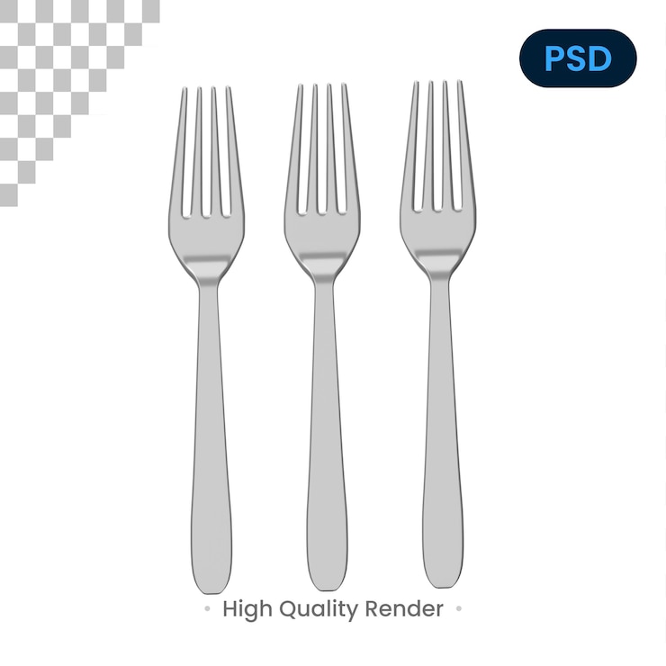 PSD icona forcella 3d psd premium