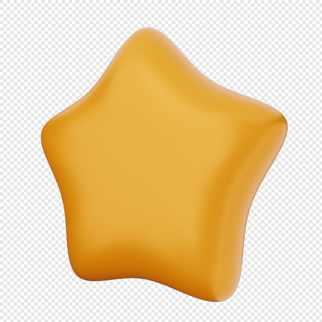 Icona gialla a stella 3D
