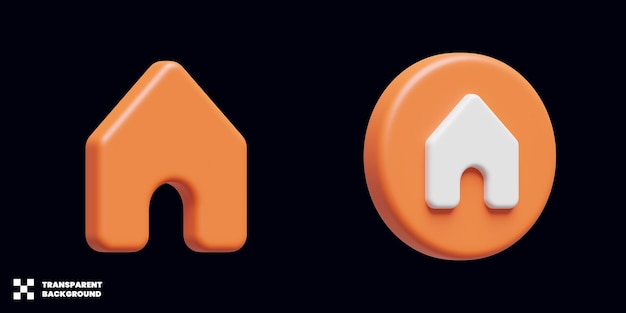 Icona Home nel rendering 3D minimalista