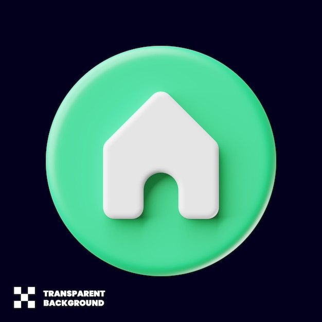 Icona Home nel rendering 3D minimalista