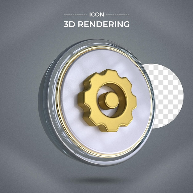 Icona impostazione realistica rendering 3d sfondo trasparente