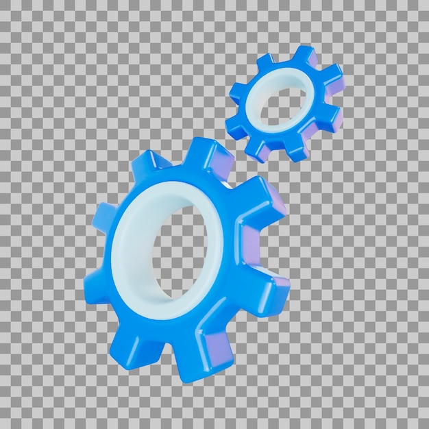 Icona Impostazioni 3D Gears Machine Brain Thinking Working