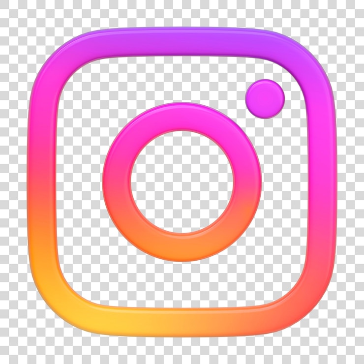 PSD icona instagram isolata su sfondo bianco icona fotocamera cornice fotografica logo del pulsante dell'app social media