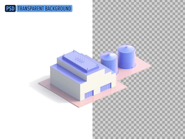 icona isometrica fabbrica 3d illustrazione
