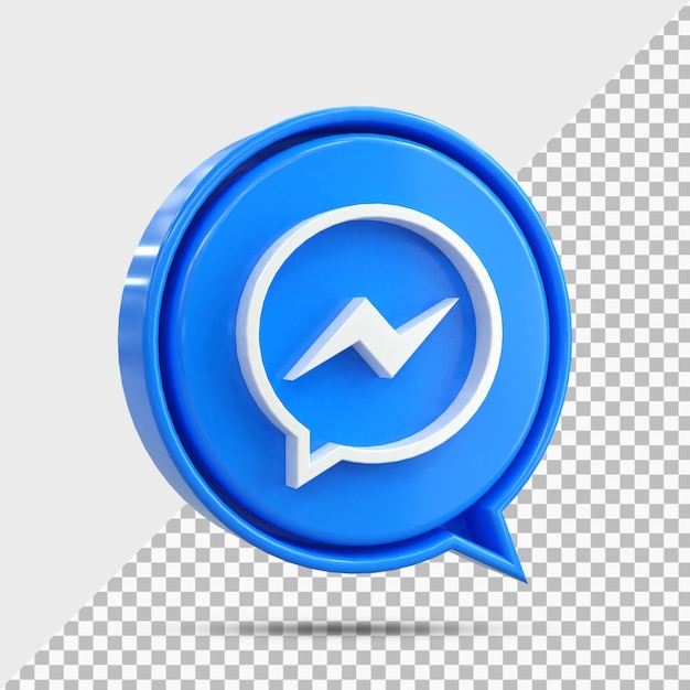 Icona Messenger 3d Social Media Icona 3d lucida colorata rendering 3d per la composizione