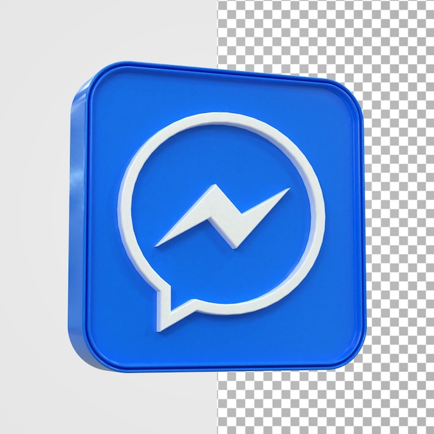 Icona Messenger 3d Social Media Icona 3d lucida colorata rendering 3d per la composizione