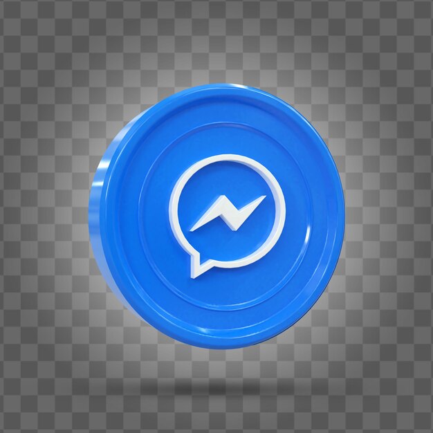 Icona Messenger 3d Social Media Icona 3d lucida colorata rendering 3d per la composizione