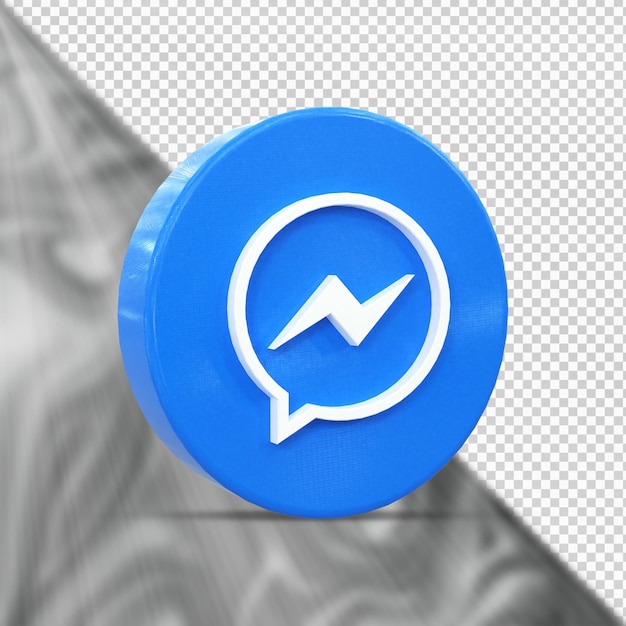Icona Messenger 3d Social Media Icona 3d lucida colorata rendering 3d per la composizione