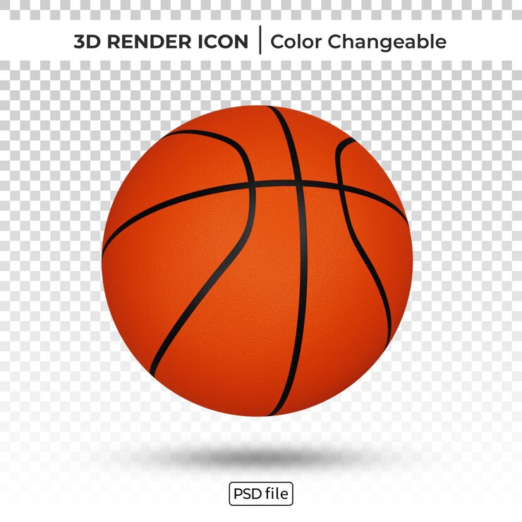 Icona modificabile del colore del rendering 3d di basket