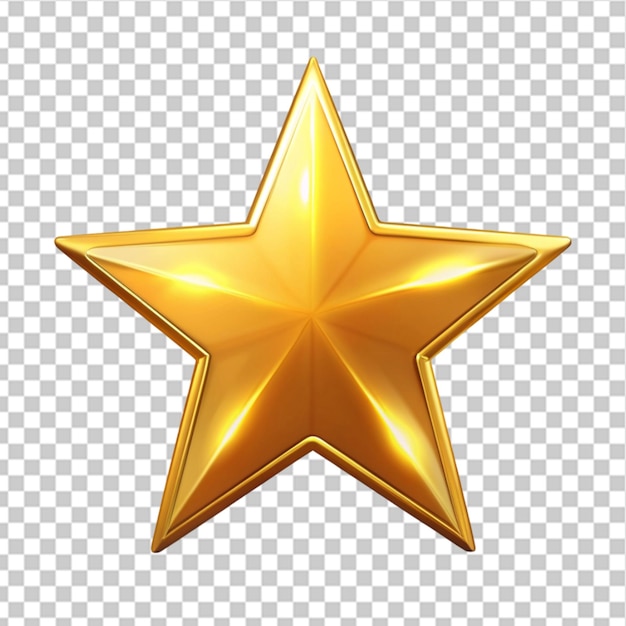 icona oro stella oro rating preferito recensione su sfondo trasparente