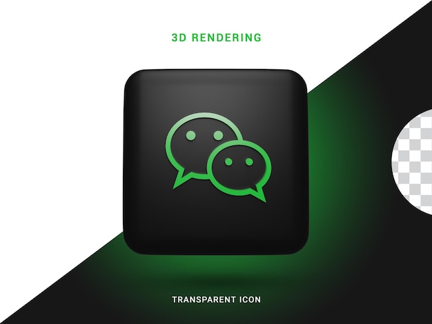 Icona per il rendering dei social media in 3D di Wechat per la composizione