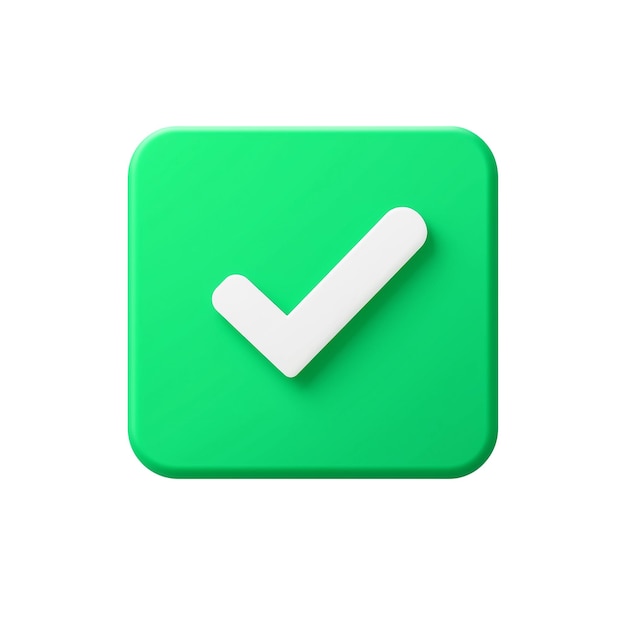 Icona per l'app con segno di spunta in verde su sfondo bianco PNGclipart trasparenteicona piatta
