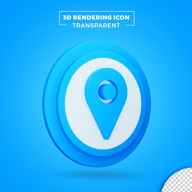 Icona posizione 3d o social media Icona posizione 3d rendering trasparente