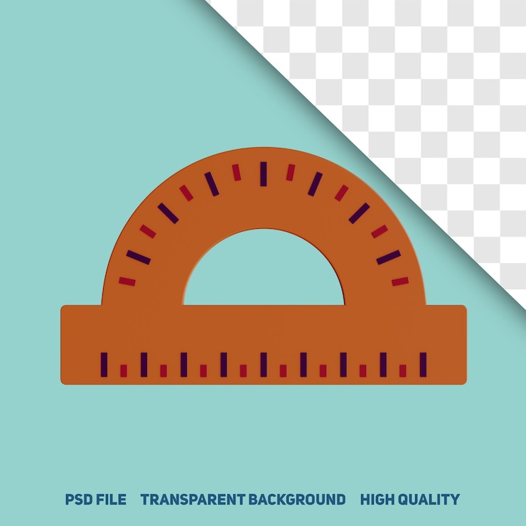 PSD icona psd premium del righello minimalista di rendering 3d