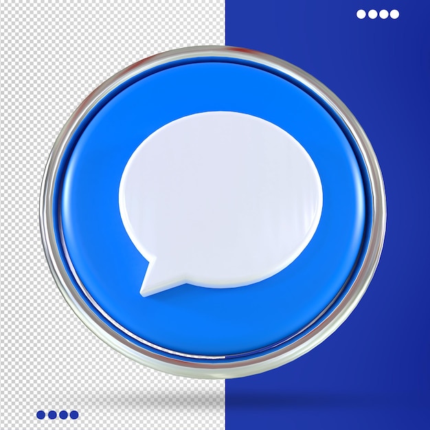 Icona pulsante Commenta 3D Facebook
