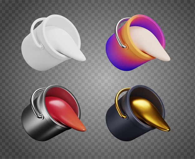 Icona secchio PSD 3d gratuito