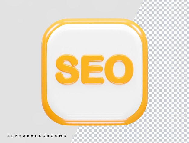 Icona Seo illustrazione 3d rendering elemento trasparente