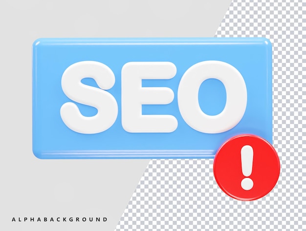 Icona Seo illustrazione 3d rendering elemento trasparente