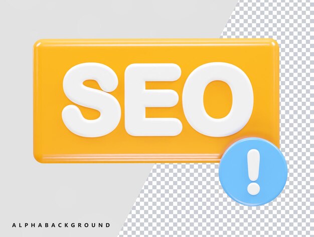 Icona Seo illustrazione 3d rendering elemento trasparente