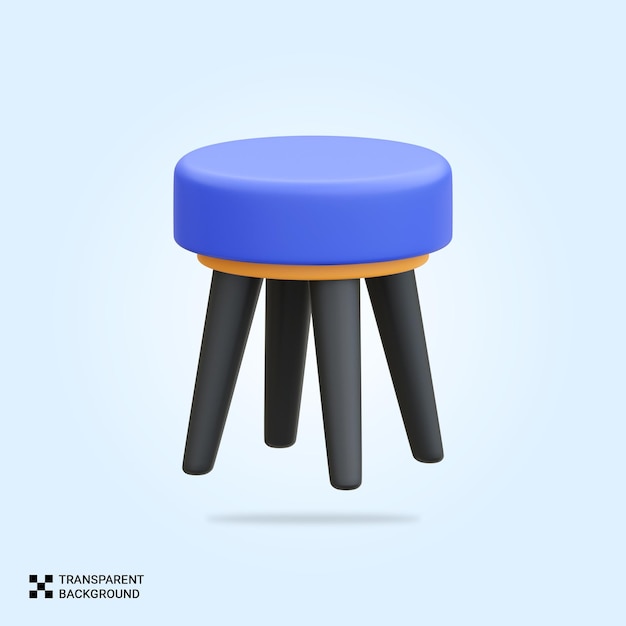 Icona sgabello PSD 3D