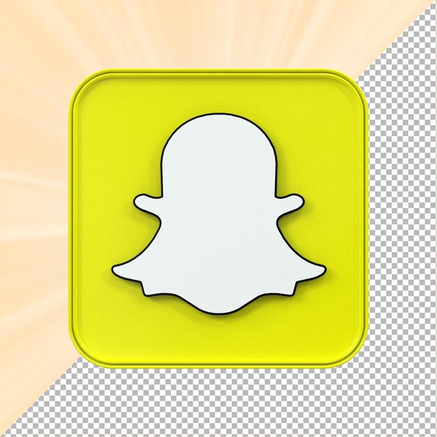 Icona Snapchat Concetto 3d di social media lucido colorato