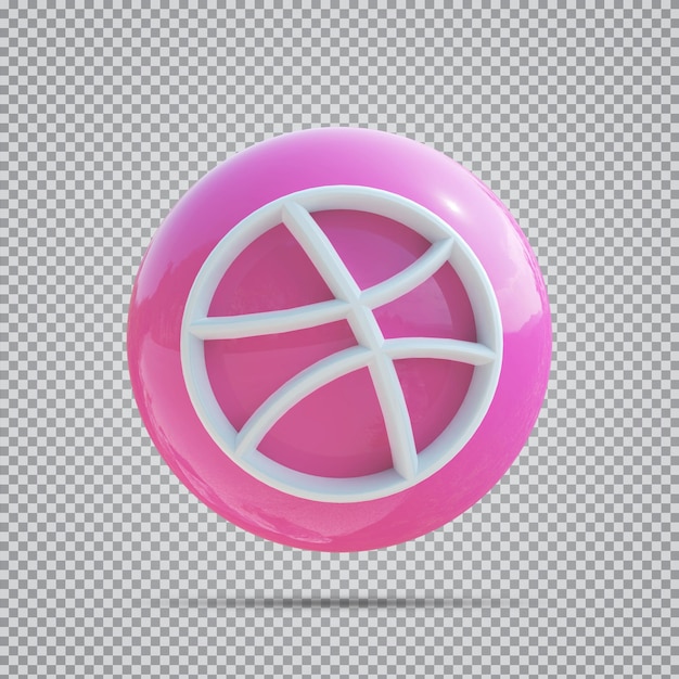 Icona social media dribbble 3d