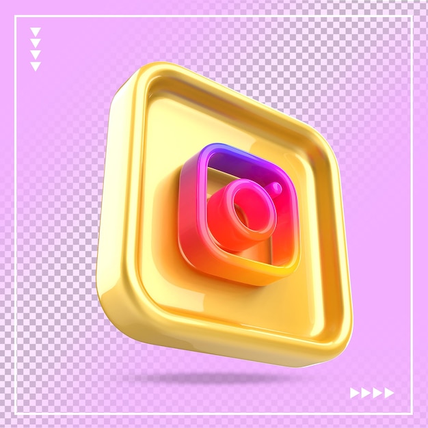 Icona social media Instagram 3d