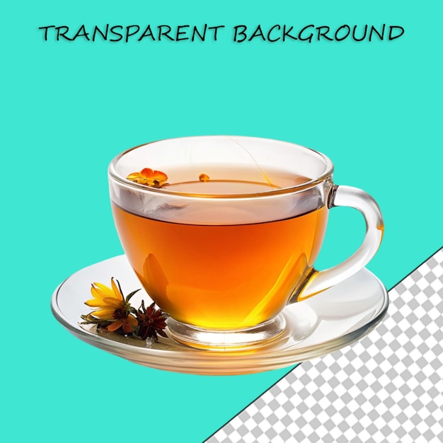 PSD icona de taza de té y galleta aislada