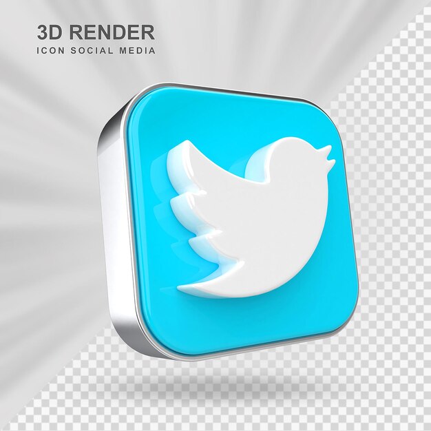 Icona Twitter Social Media 3d