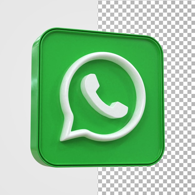 Icona WhatsApp 3d Social Media Icona 3d lucida colorata rendering 3d per la composizione