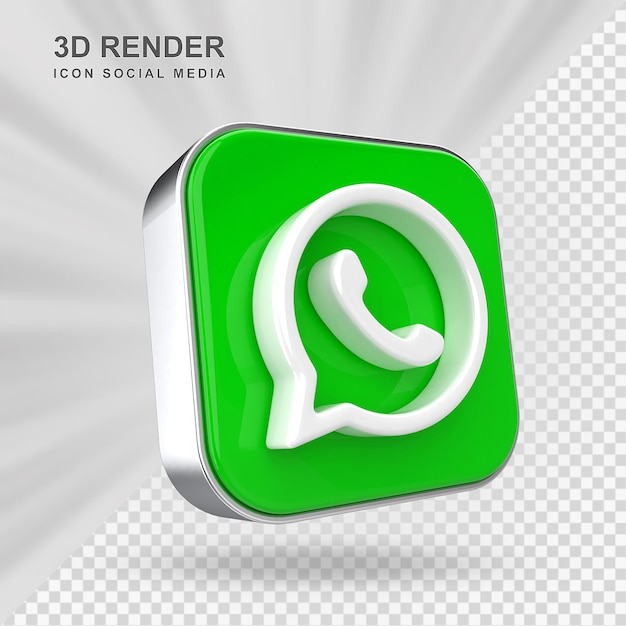 Icona WhatsApp Social Media 3D