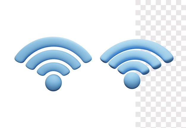 Icona Wi-Fi 3d con colore blu