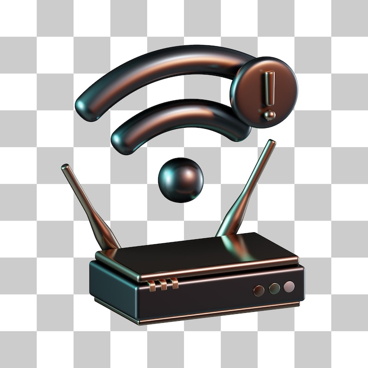 PSD icona wi-fi alert exclamation 3d