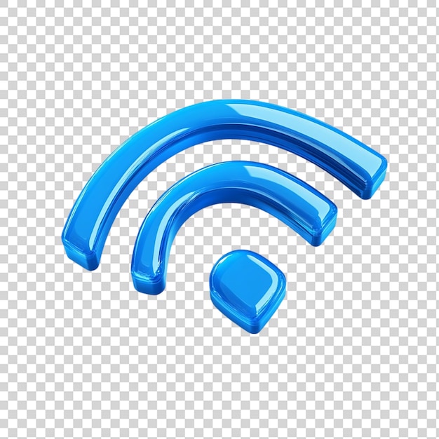 Icona wifi blu isolata su uno sfondo trasparente