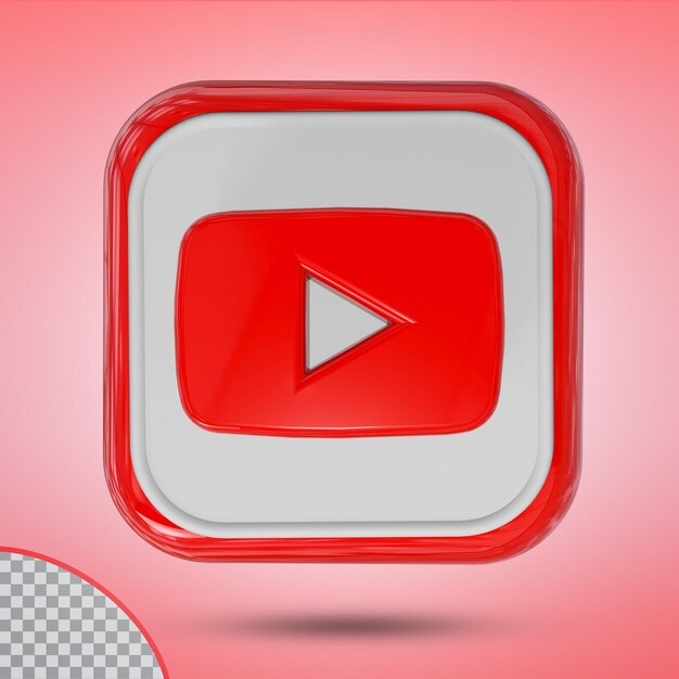 icona youtube quadrato in stile 3D