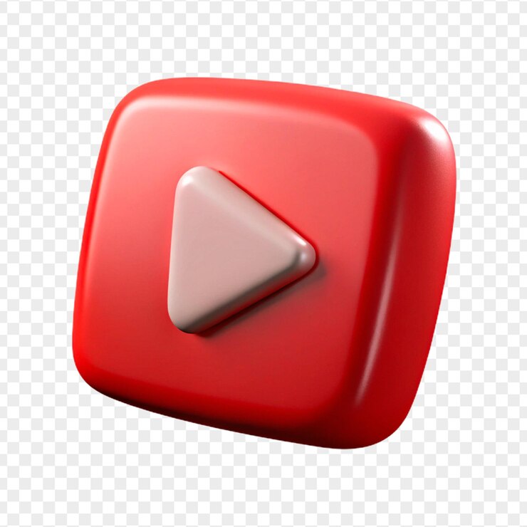 PSD icona youtube renderizzata in 3d di alta qualità isolata su uno sfondo trasparente
