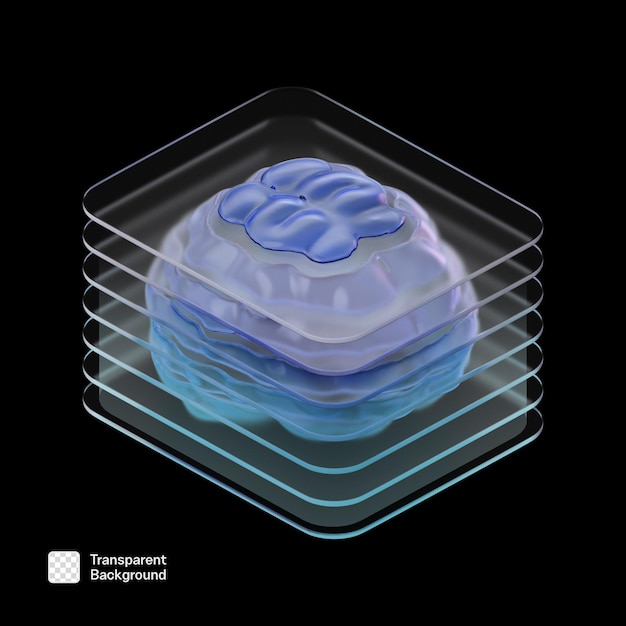 Iconas de inteligencia artificial en 3D plantilla PNG
