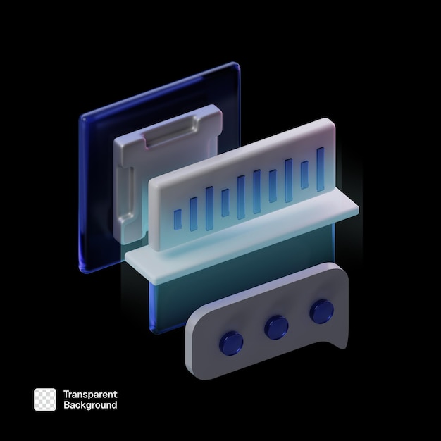Iconas de inteligencia artificial en 3D plantilla PNG